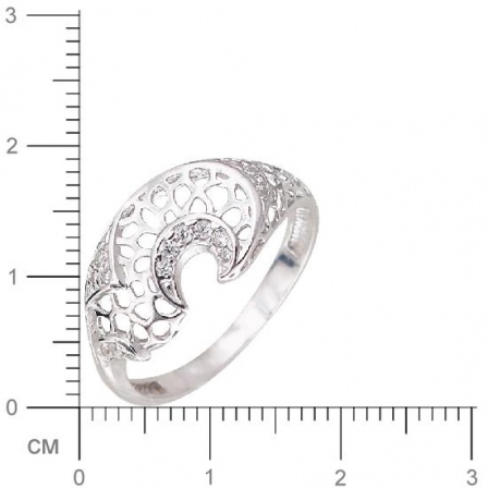 Кольцо с фианитами из серебра (арт. 827658)
