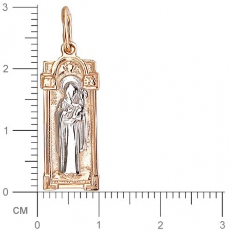 Подвеска-иконка "Богородица Иверская" из красного золота (арт. 827828)