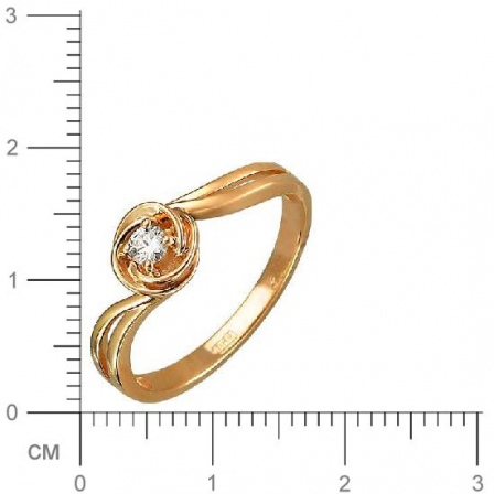 Кольцо с фианитом из красного золота (арт. 827847)