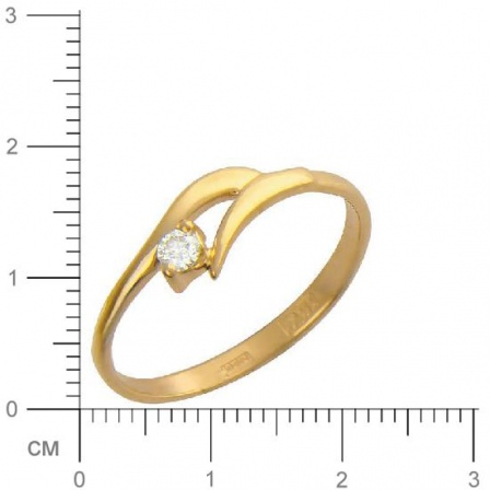 Кольцо с фианитом из желтого золота (арт. 827850)