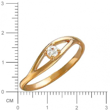 Кольцо с фианитом из красного золота (арт. 827889)