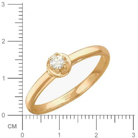 Кольцо с фианитом из красного золота (арт. 827918)