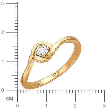 Кольцо с фианитом из красного золота (арт. 827924)