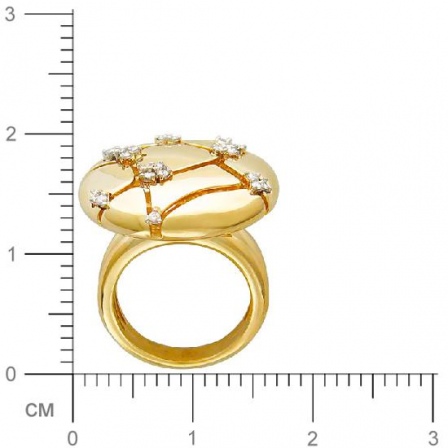Кольцо с фианитами из комбинированного золота (арт. 827933)