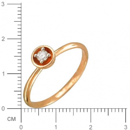 Кольцо с фианитом из комбинированного золота (арт. 827935)