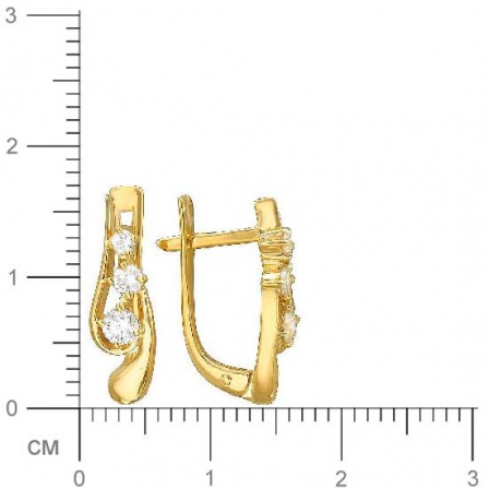 Серьги с фианитами из желтого золота (арт. 827945)
