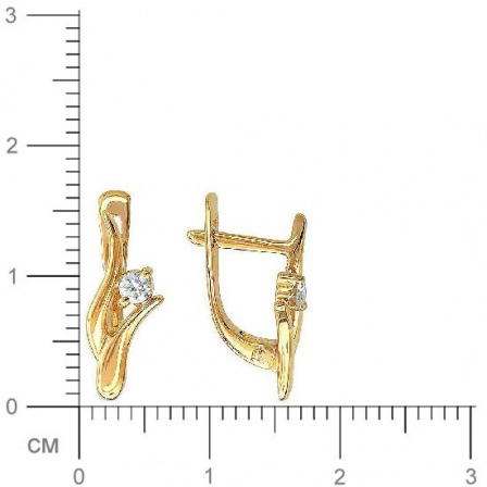 Серьги с фианитами из желтого золота (арт. 827946)