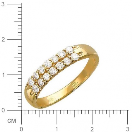 Кольцо с фианитами из красного золота (арт. 828051)