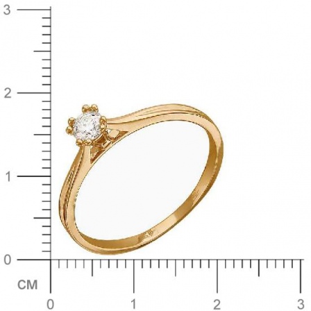 Кольцо с фианитом из красного золота (арт. 828074)