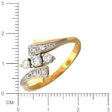 Кольцо с фианитами из комбинированного золота (арт. 828107)