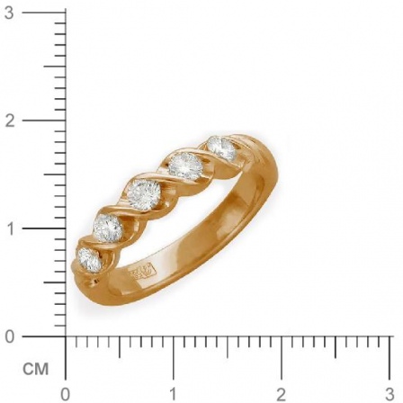 Кольцо с фианитами из красного золота (арт. 828160)