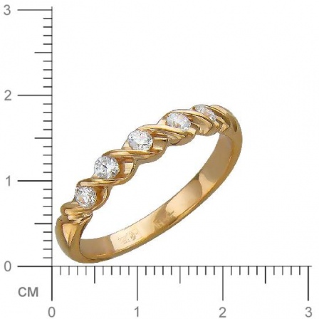 Кольцо с фианитами из красного золота (арт. 828173)