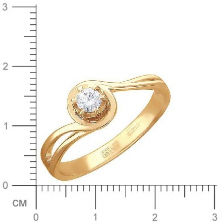 Кольцо с фианитом из красного золота (арт. 828174)
