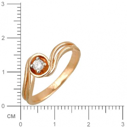 Кольцо с фианитом из комбинированного золота (арт. 828180)