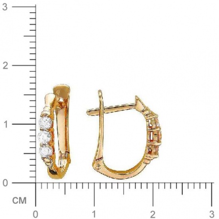 Серьги с фианитами из красного золота (арт. 828215)