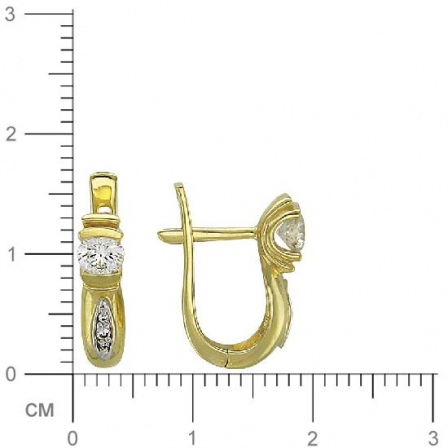 Серьги с фианитами из комбинированного золота (арт. 828286)