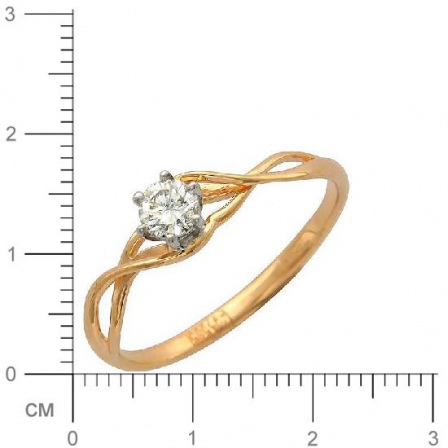 Кольцо с фианитом из комбинированного золота (арт. 828315)
