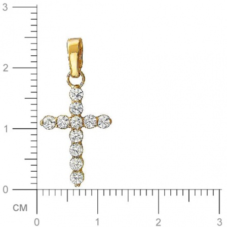Крестик с фианитами из красного золота (арт. 828359)