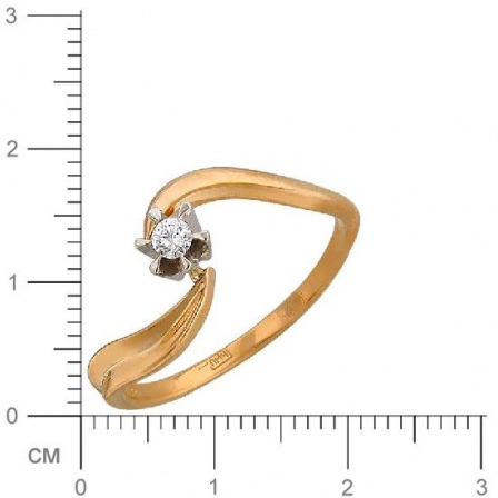 Кольцо с фианитом из комбинированного золота (арт. 828551)