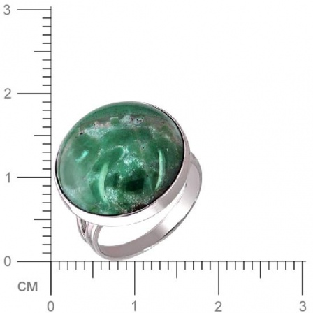 Кольцо с хризопразом из серебра (арт. 828738)