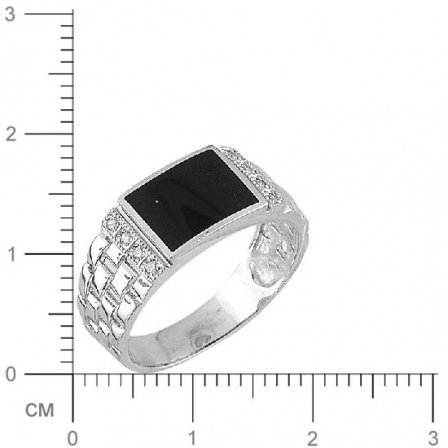 Кольцо с агатом, фианитами из серебра (арт. 828826)