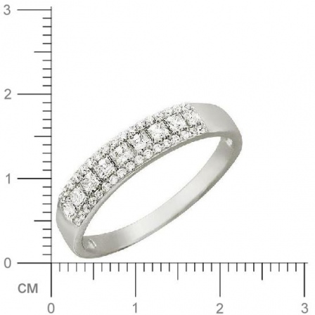 Кольцо с фианитами из серебра (арт. 828894)