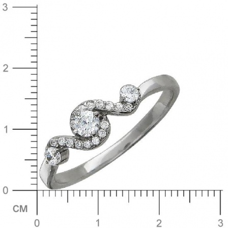 Кольцо с фианитами из серебра (арт. 829132)