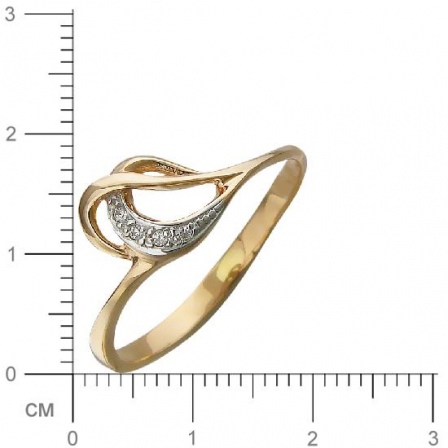 Кольцо с фианитами из красного золота (арт. 829162)