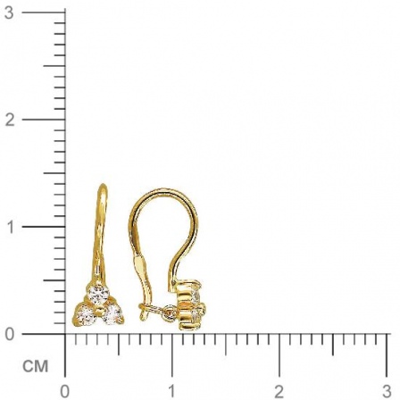 Серьги с фианитами из желтого золота (арт. 829408)