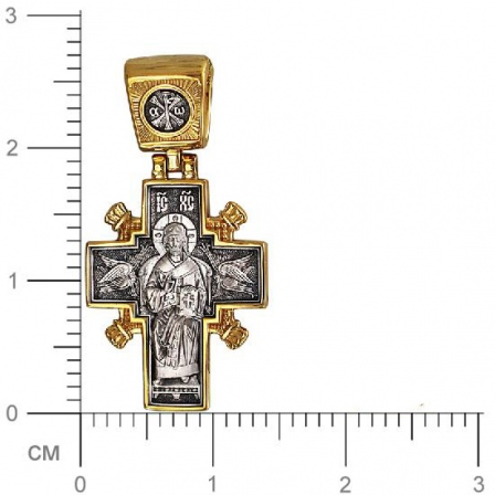 Подвеска-иконка "Всецарица" из чернёного серебра с позолотой (арт. 829412)
