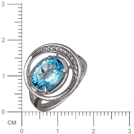 Кольцо с топазом, фианитами из серебра (арт. 829450)