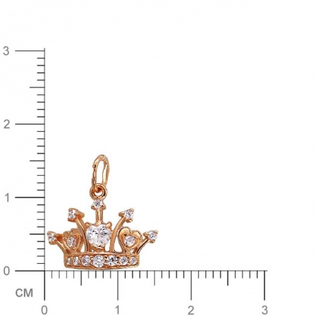 Подвеска Корона с фианитами из серебра (арт. 829630)