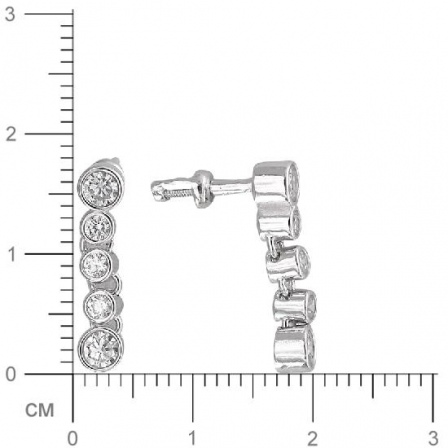 Серьги с фианитами из серебра (арт. 829690)