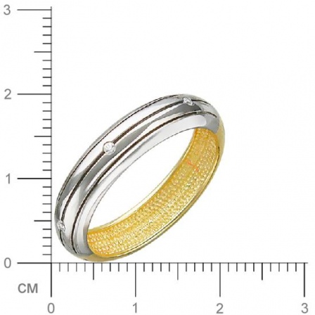 Кольцо с фианитами из комбинированного золота (арт. 830077)