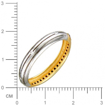 Кольцо с фианитами из комбинированного золота (арт. 830084)