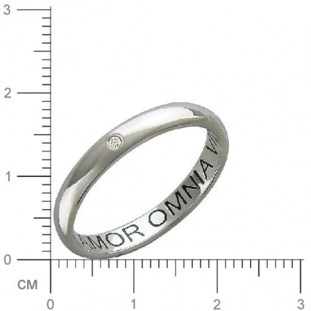 Кольцо с 1 бриллиантом из платины (арт. 830270)