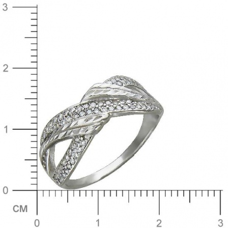 Кольцо с фианитами из серебра (арт. 830308)