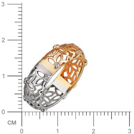 Кольцо с фианитами из комбинированного золота (арт. 830355)