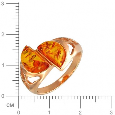 Кольцо с янтарем из серебра (арт. 830367)