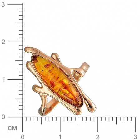 Кольцо с янтарем из серебра (арт. 830372)