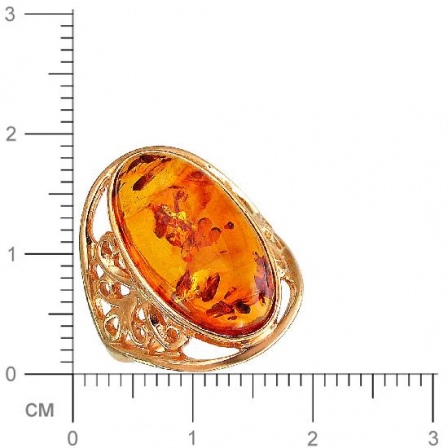 Кольцо с янтарем из серебра (арт. 830384)
