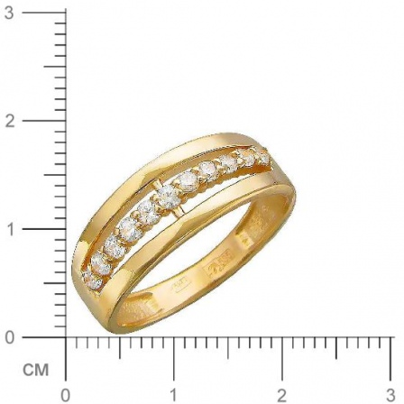 Кольцо с фианитами из желтого золота (арт. 830431)