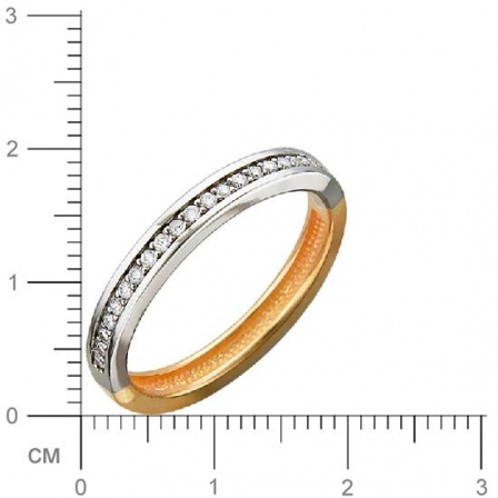 Кольцо с фианитами из комбинированного золота (арт. 830433)