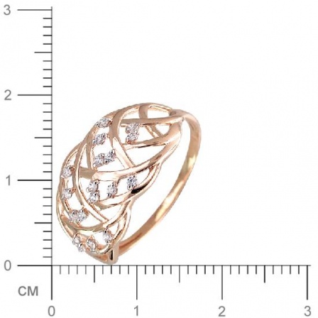 Кольцо с фианитами из красного золота (арт. 830486)