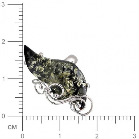 Кольцо с янтарем из серебра (арт. 830710)