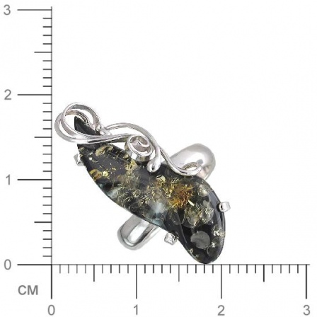 Кольцо с янтарем из серебра (арт. 830711)