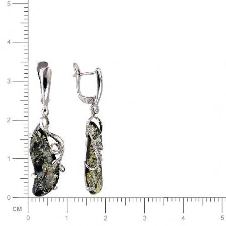 Серьги с янтарем из серебра (арт. 830719)