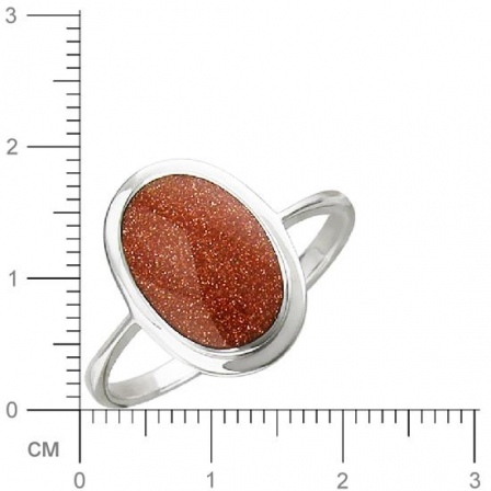 Кольцо с авантюрином из серебра (арт. 830741)