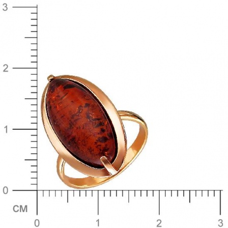 Кольцо с янтарем из серебра с позолотой (арт. 831139)