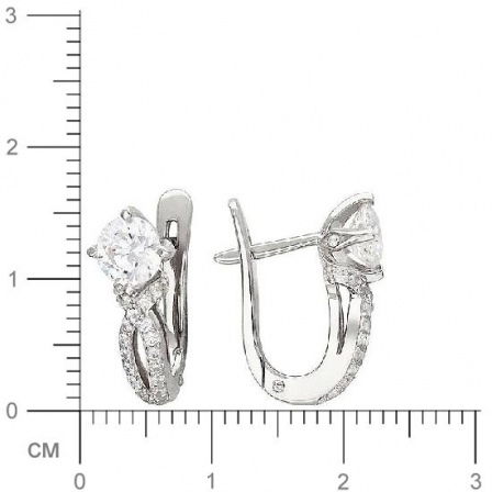 Серьги с фианитами из серебра (арт. 831329)